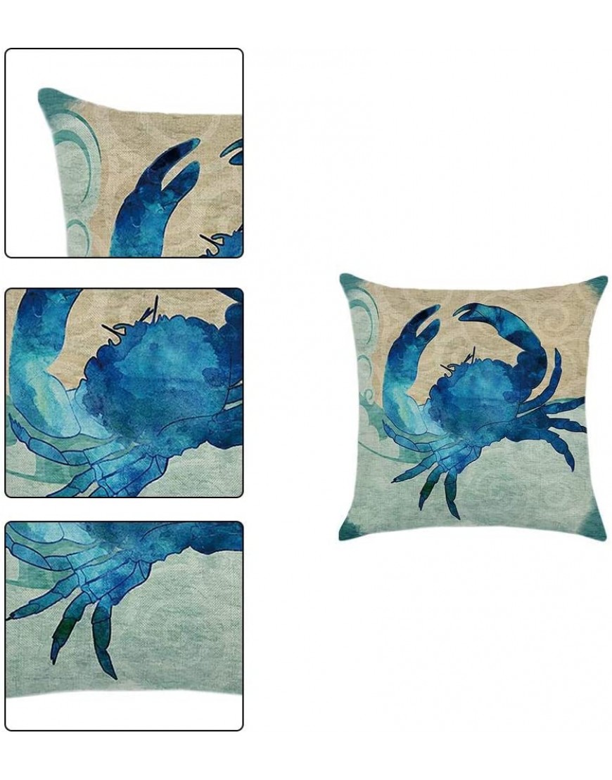 Leono Linen Throw Pillow Sea Animal Seahorse Swordfish Lobster Theme Pattern Cushion Covers Indoor Pillowcase for Sofa Bedroom Car Decorative Pillow Case - BPO9KSM2G