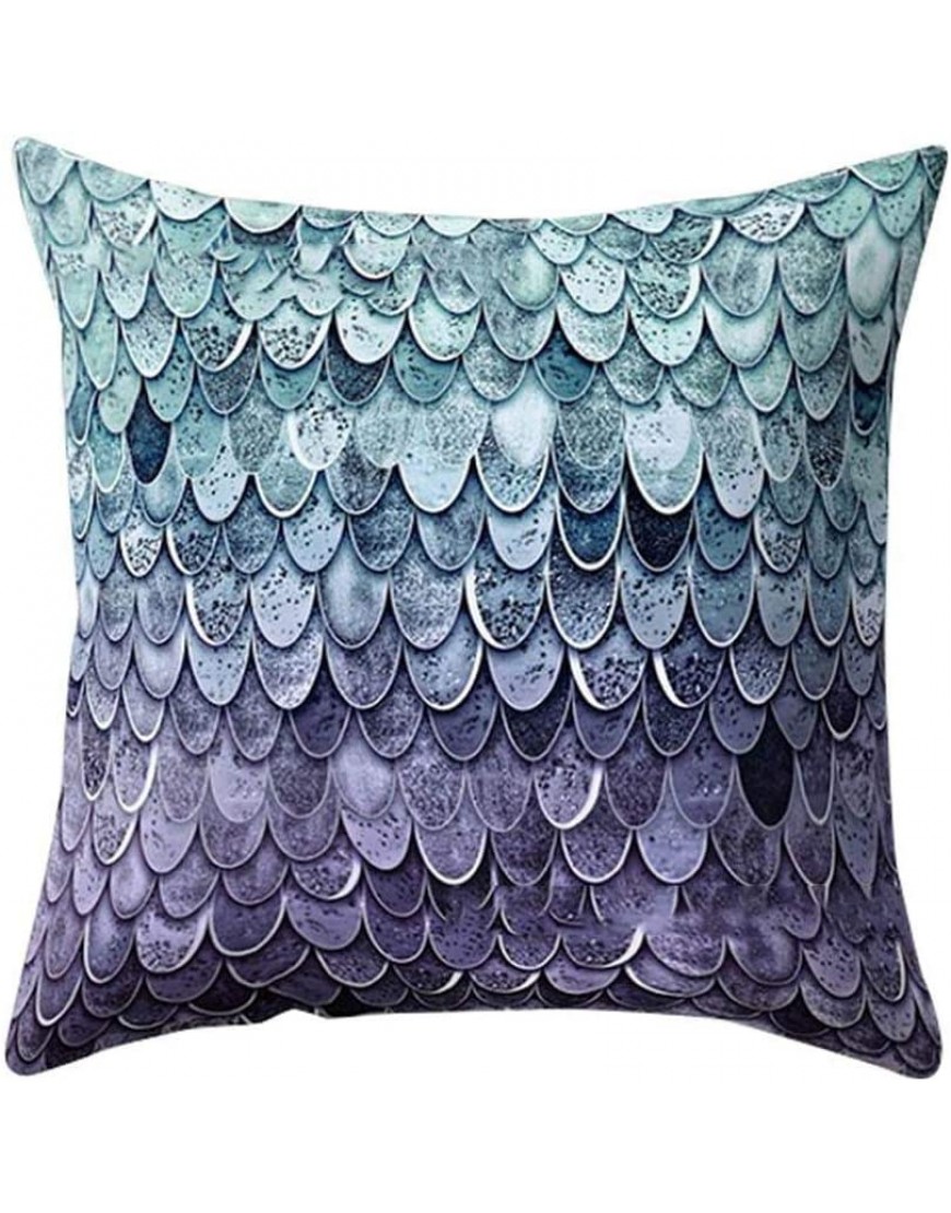 Leono Pillow Cover Color Changing Fish Scale Shape Decorative Pillow Cover Cushion Cover Pillowcase for Sofa,Bed - B93KZNP5Y