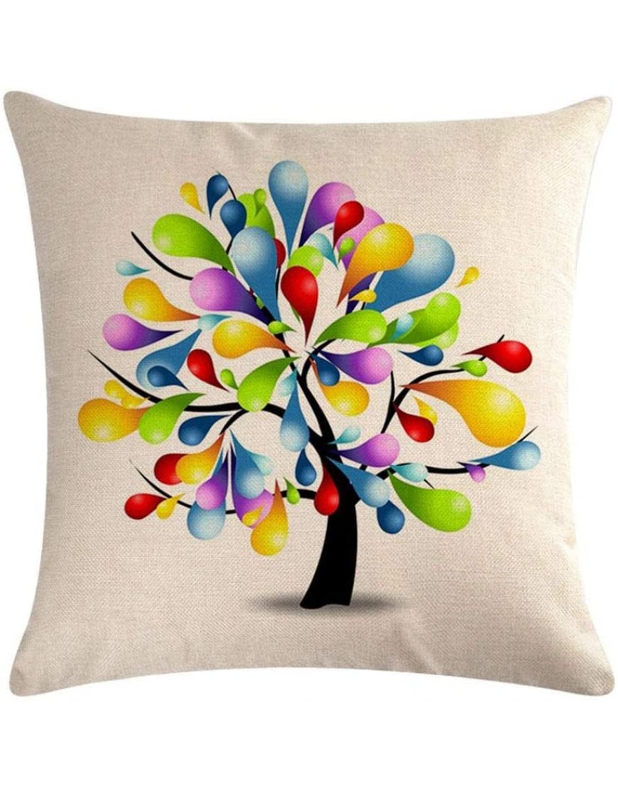 Leono Throw Pillow Covers Cartoon Flower Tree Pattern Cushion Covers Indoor Pillowcase for Sofa Bedroom Car Decorative Pillow Case - BNXB5WM1Y
