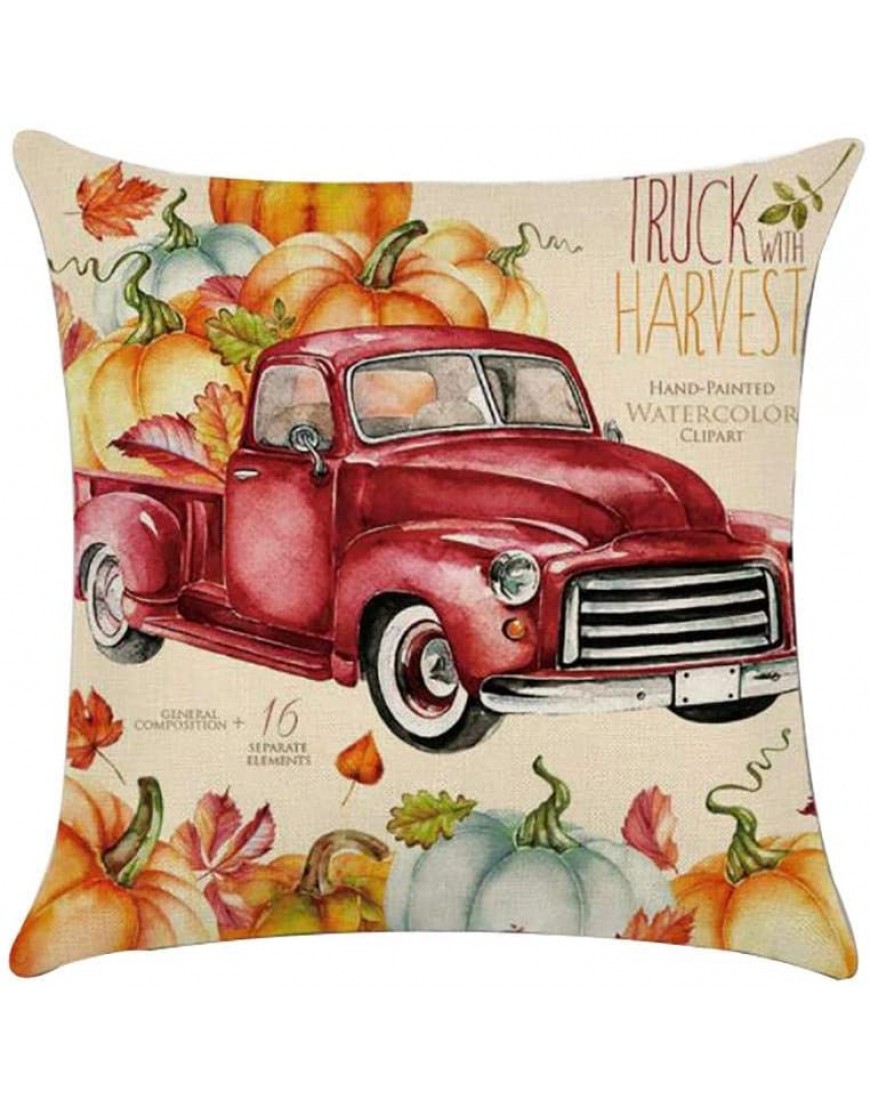 Leono Throw Pillow Covers Cloth Thanksgiving Theme Car Series Pattern Cushion Covers Indoor Pillowcase for Sofa Bedroom Car Decorative Pillow Case - BFQEW0QLT