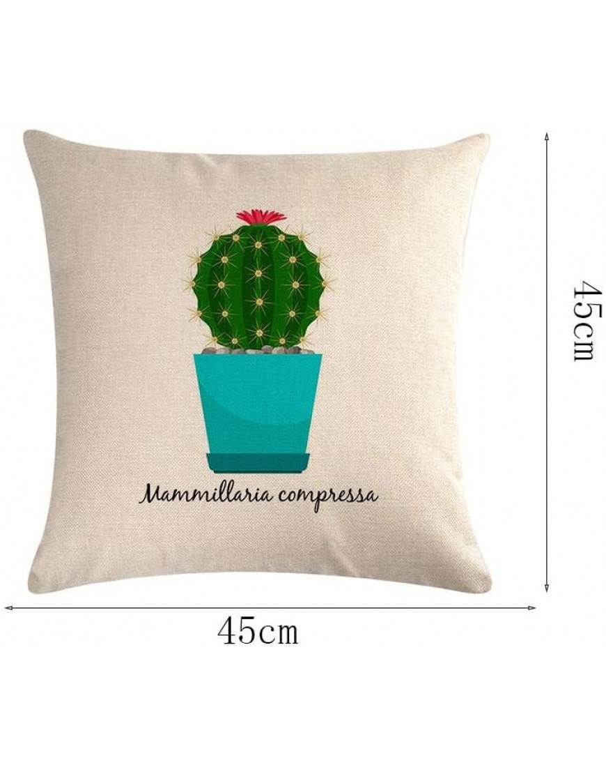 Leono Throw Pillow Covers Linen Cartoon Cactus Theme Cushion Covers Indoor Pillowcase for Sofa Bedroom Car Decorative Pillow Case - BSUXHJRFN