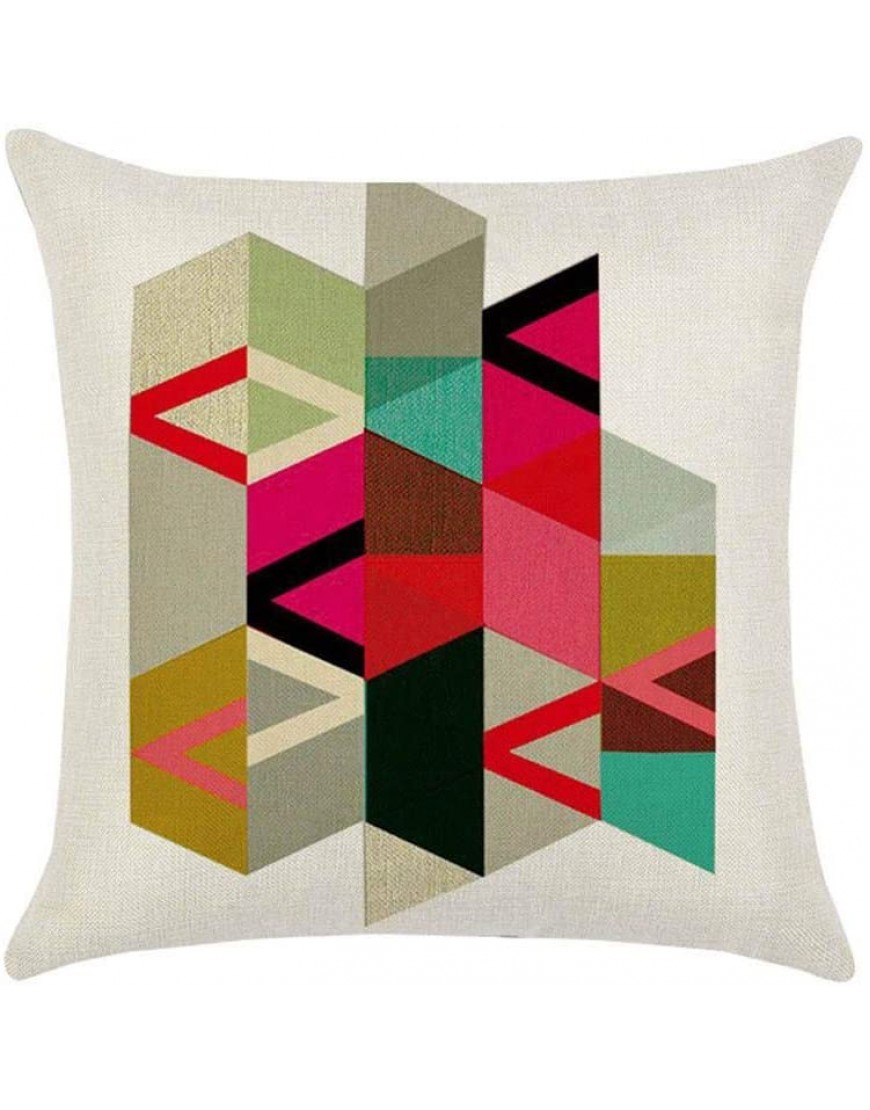 Leono Throw Pillow Covers Linen Colored Regular Geometric Pattern Cushion Covers Indoor Pillowcase for Sofa Bedroom Car Decorative Pillow Case - BDPS92BJE
