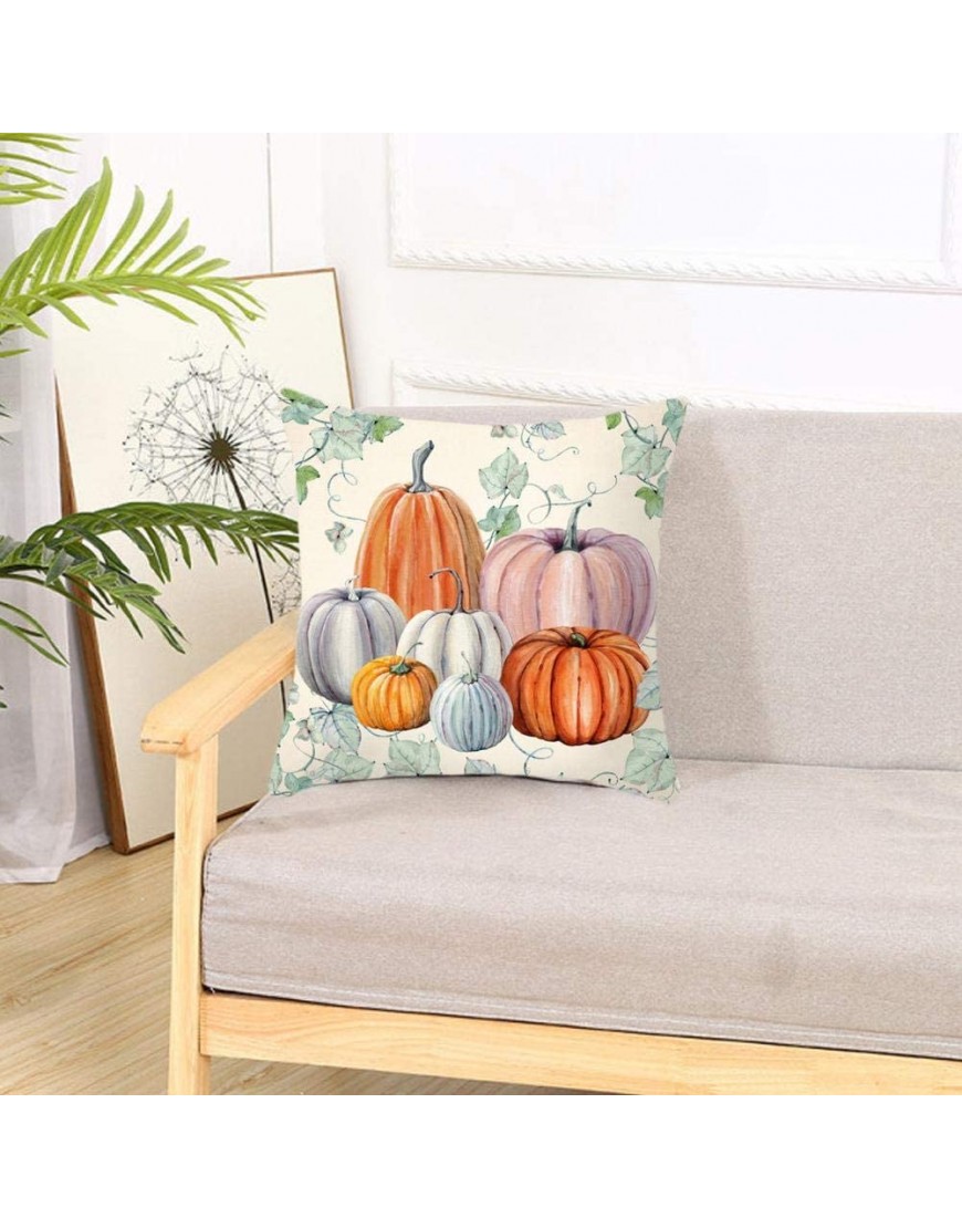 Leono Throw Pillow Covers Thanksgiving Series Cushion Covers Indoor Pillowcase for Sofa Bedroom Car Pumpkin Pattern Decorative Pillow Case - B1I2YAMJ8