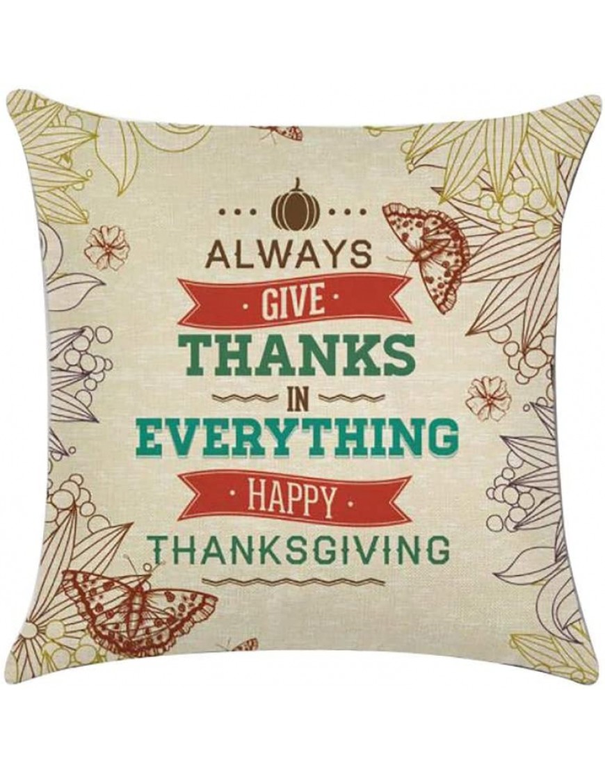 Leono Throw Pillow Covers Thanksgiving Theme English Turkey Pattern Cushion Covers Indoor Pillowcase for Sofa Bedroom Car Decorative Pillow Case - B2CK8FUP2