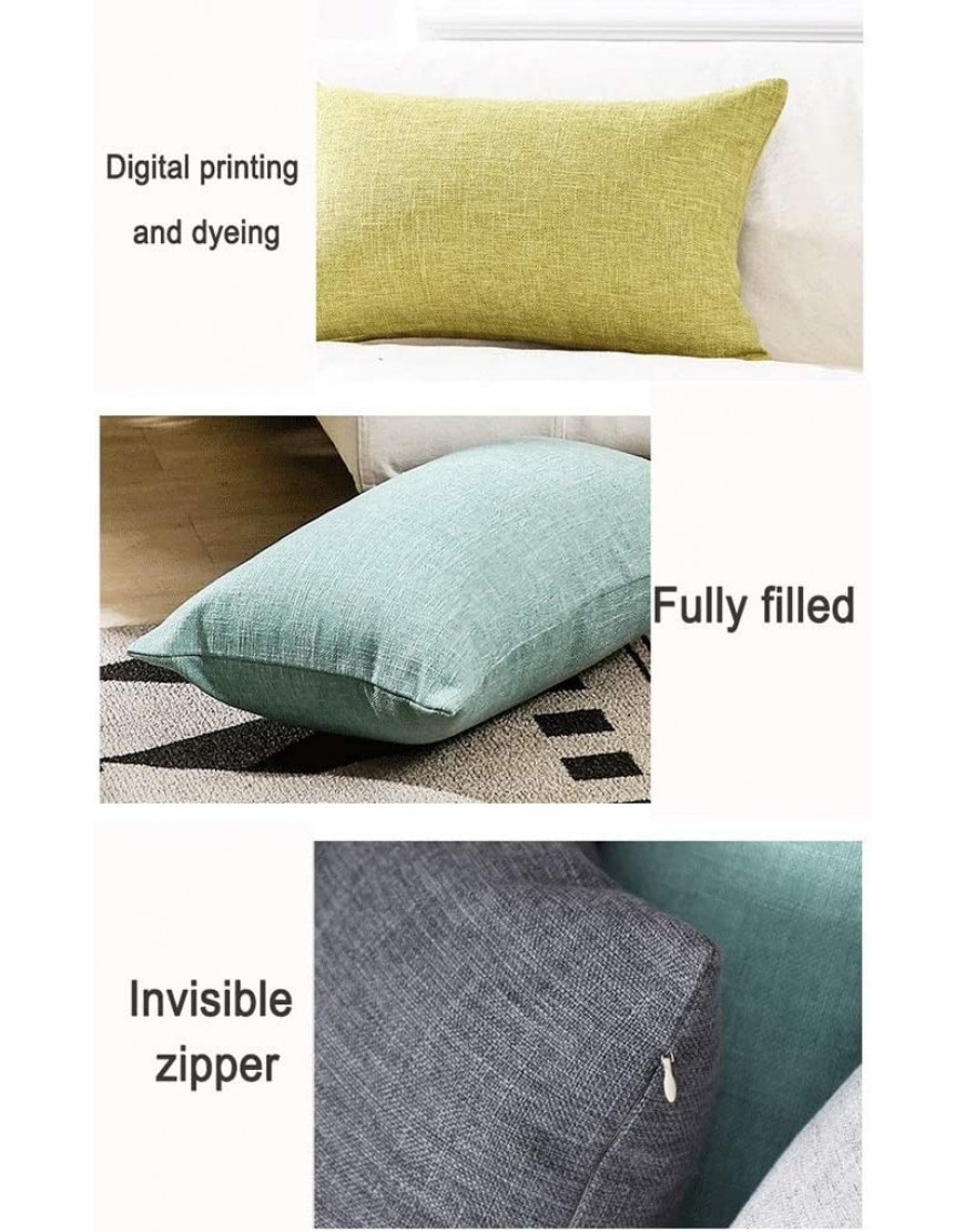 Rectangular Lumbar Pillow Office Sofa Pillow Cushion Solid Color Thick Cotton Pillow with Core Cotton and Linen Pillow Long Color : A7 Size : 30×50cm - BZT2W3TUO