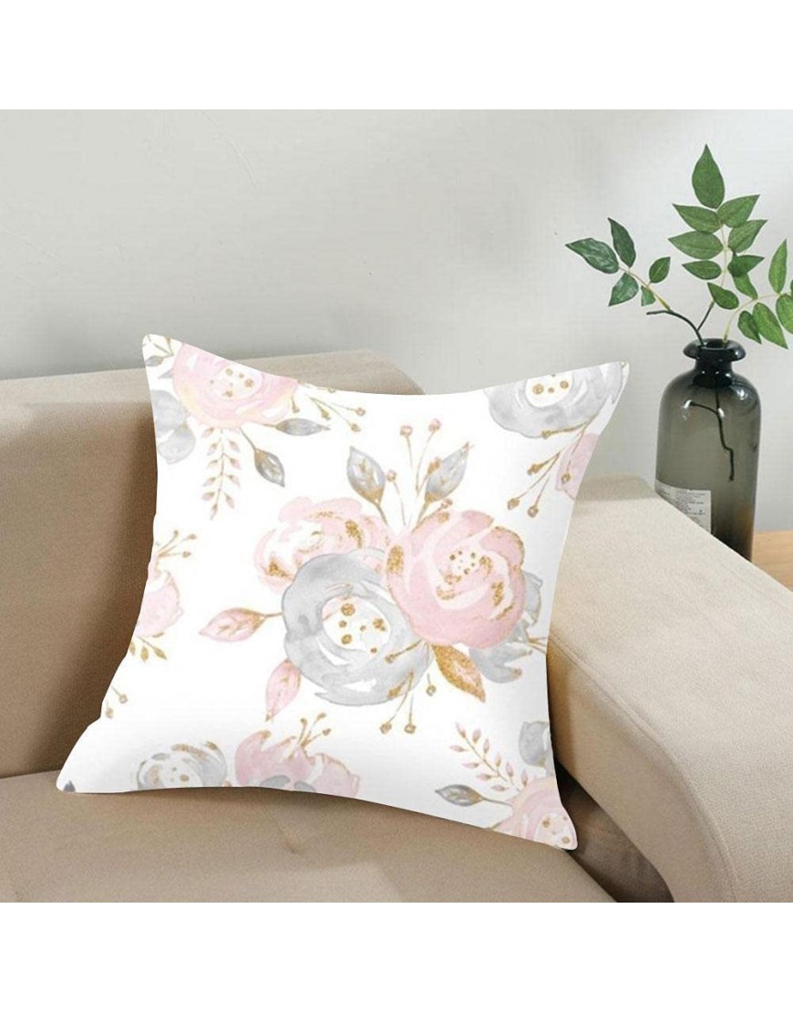 shenz Hand Painted Flowers and Plants Cushion Cover Pillowcase 45X45Cm Feels Like Peach Skin Abstract Cartoon Plant Coast Shell Pillowcase Home Sofa Decorative Pillowcase - B8FH8QJS5