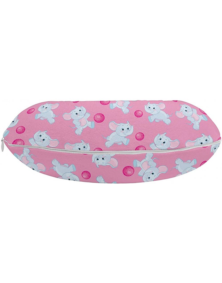 Ambesonne Animal Travel Pillow Neck Rest Girls Design Pattern with Happy Animals Joyful Fun Playing Dots Memory Foam Traveling Accessory for Airplane and Car 12 Pale Blue Pink - BRRDZ9A1E