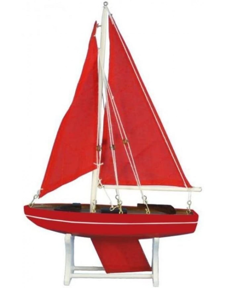 Hampton Nautical 12 Floating Wooden It Floats Ruby Compass Model Sailboat - B6BAZ1UJO