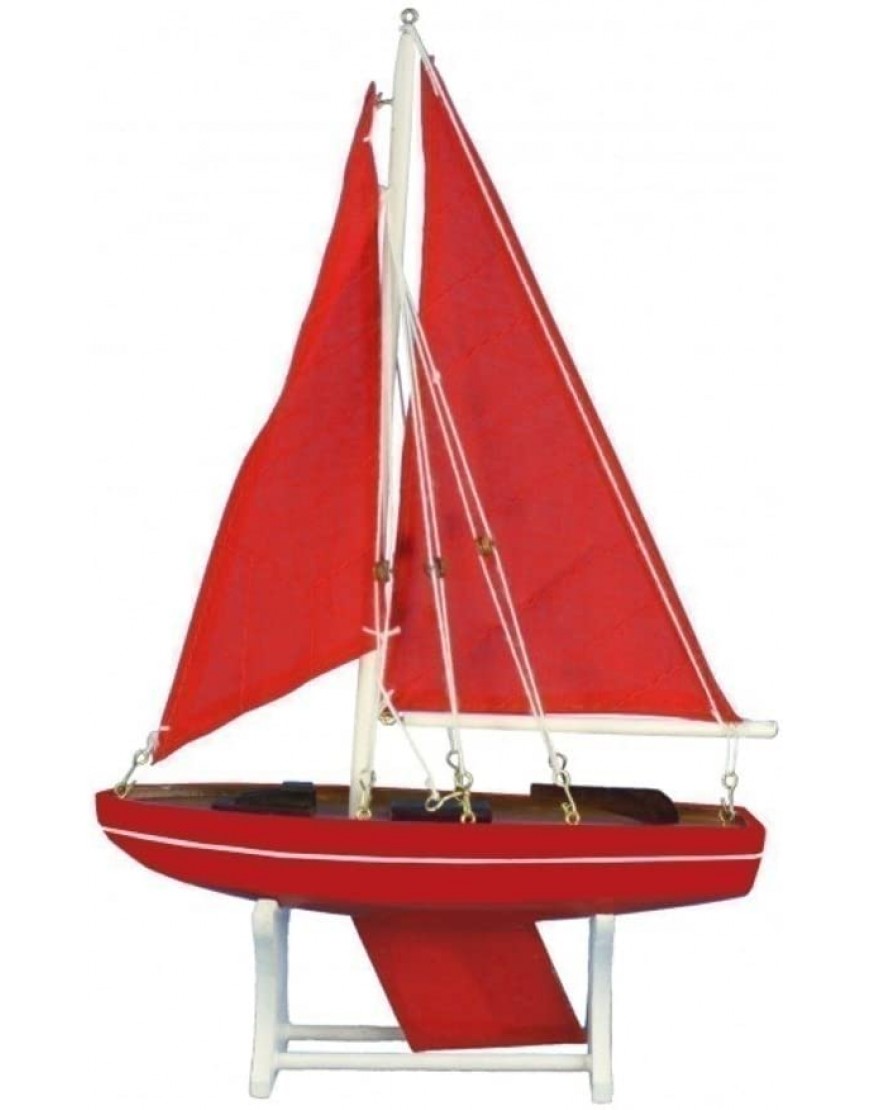 Hampton Nautical 12" Floating Wooden It Floats Ruby Compass Model Sailboat - B6BAZ1UJO