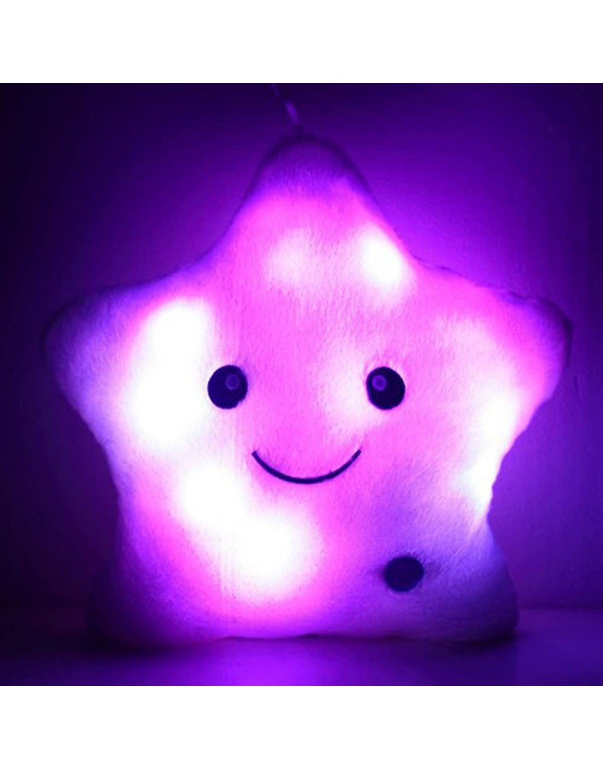 HYYYYH Backpacking Pillow Luminous LED Light Pillow Star Heart Shaped Cushion Colorful Glowing Pillow Plush Gift for Girl Kids Birthday Home Decoration Color : White Star Specification : 40x35cm - BVVUT26MJ