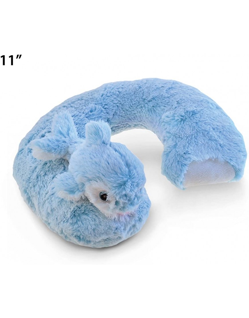 Puzzled Dolphin Collection Super Soft Plush Neck Pillow Hat and Safety Belt Set of 3 - B7VA2LSOT