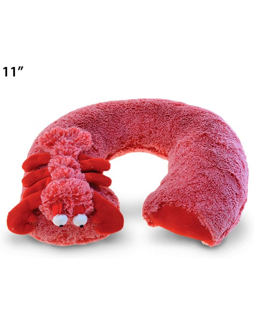 Puzzled Red Lobster Collection Super Soft Plush Hat and Neck Pillow Set of 2 - BA02B4OO5