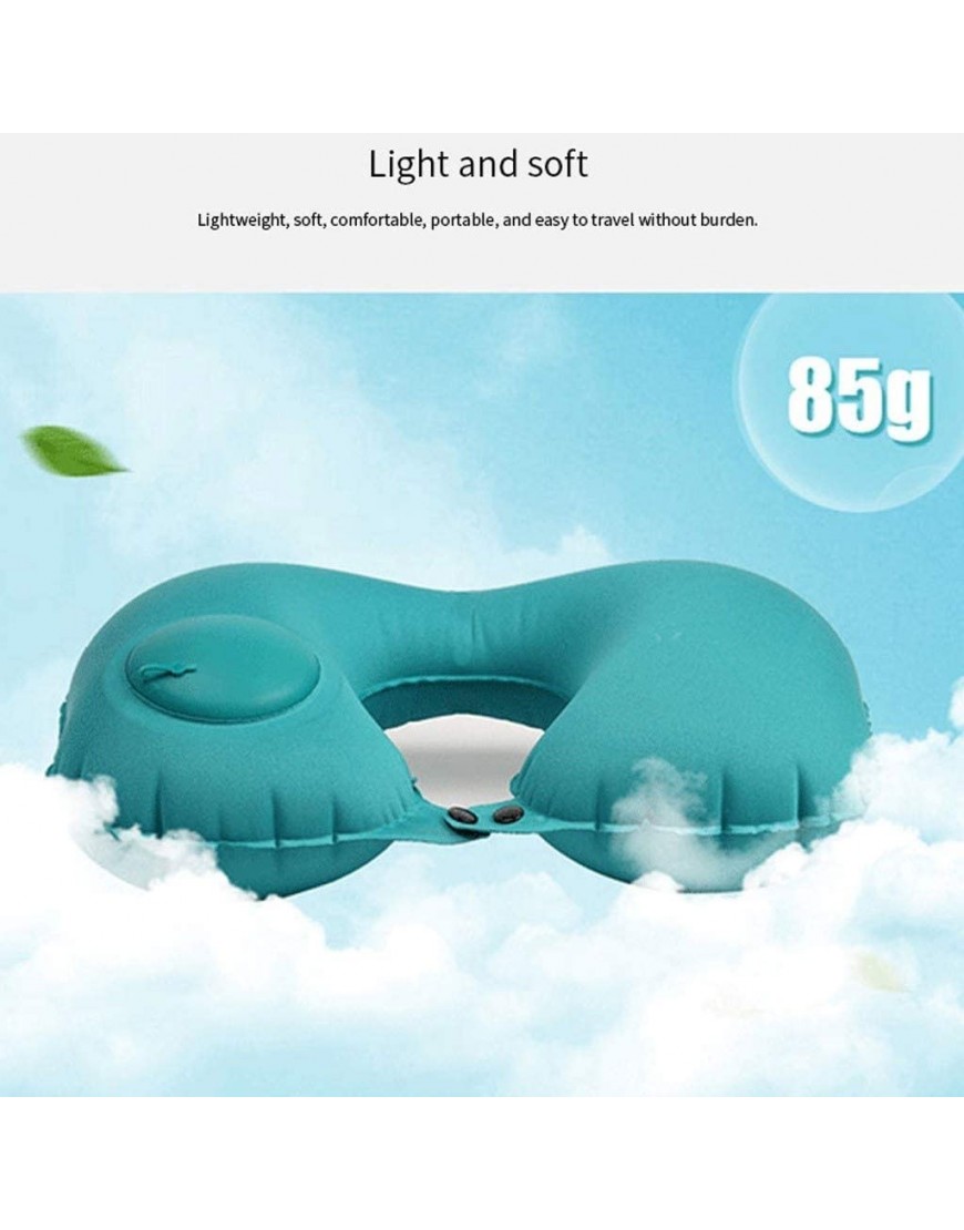 Zhenmu home Inflatable U-Shaped Pillow for Men and Women Inflatable Neck Pillow Outdoor Travel Pillow Automatic Inflatable Pillow Color : Green - BJBBYBIIB