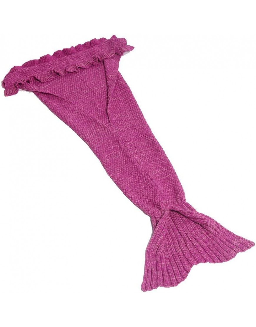 AmyHomie Kids Mermaid Tail Blanket Soft Crochet Sleeping Snuggle Blanket for Teen Girls Fish Scale Pattern All Seasons Girls' Blankets Gift Idea2 PCS - BNM15N1AV