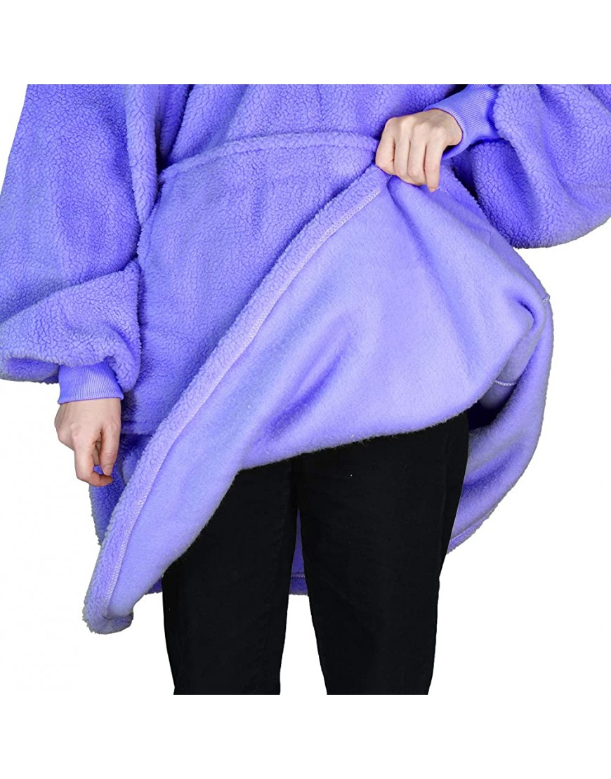 Catalonia Oversized Wearable Blanket Hoodie Sweatshirt with Zipper Giant Faux Shearling Pullover | Large Front Pocket Cozy Warm Comfortable | Gift for Adults Women Men Teens Kids Wife Girlfriend - B2MXR1OA7