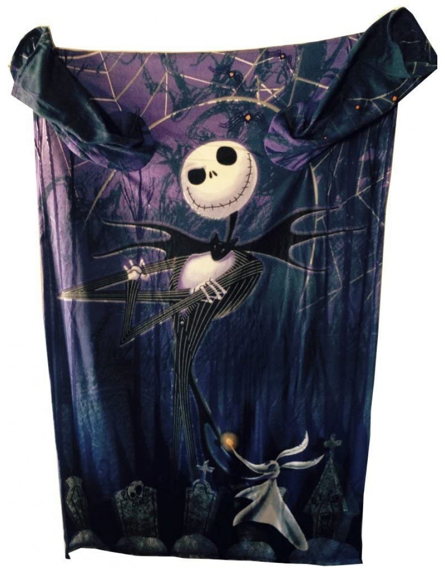 Disney The Nightmare Before Christmas Comfy Blanket with Sleeves ~ Jack Skellington & Zero ~ Unisex Adult Size - BCBUMWAU4