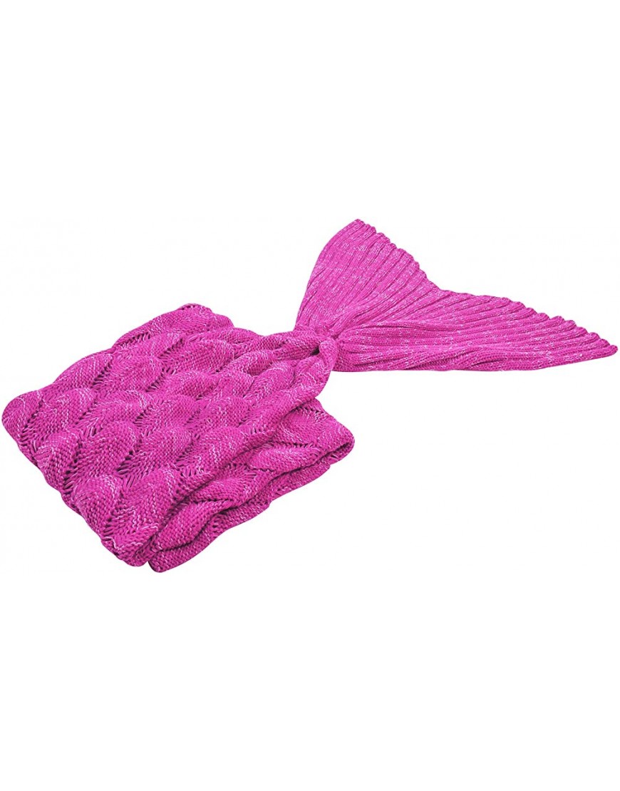 ECHOY Mermaid Tail Blanket Hand Crotchet Mermaid Blanket for Kids Girls Fish-Scales Pattern Silky Comfort and Sofa Sleeping Blanket Birthday Ideas - B5JMZ1HC9