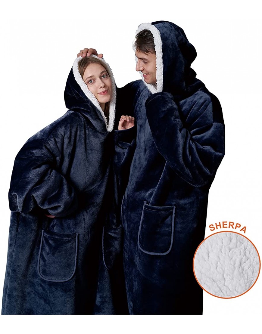 EHEYCIGA Blanket Hoodie Wearable for Women Men and Kids Standard& Oversized Lightweight Warm and Cozy Sherpa Blanket Hoodie Sweatshirt - BN22IE9Z0
