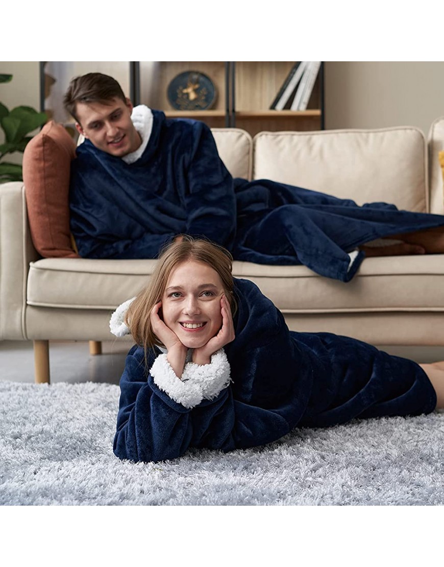 EHEYCIGA Blanket Hoodie Wearable for Women Men and Kids Standard& Oversized Lightweight Warm and Cozy Sherpa Blanket Hoodie Sweatshirt - BN22IE9Z0