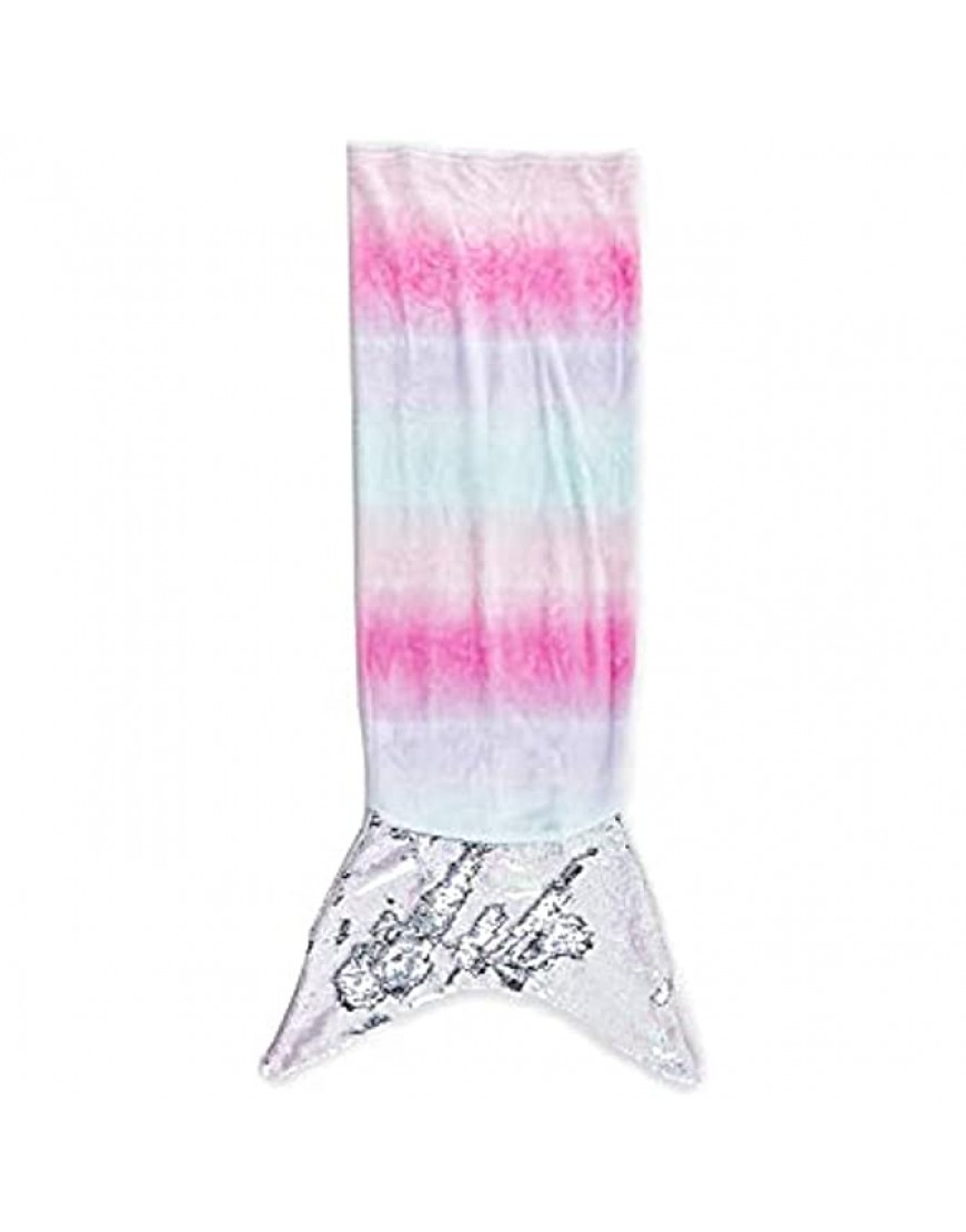 Heritage Kids Royal Plush Wearable Mermaid Tail Sequin Throw Blanket Ombre Rainbow 18x52 K630917 - BOC1B1B6G