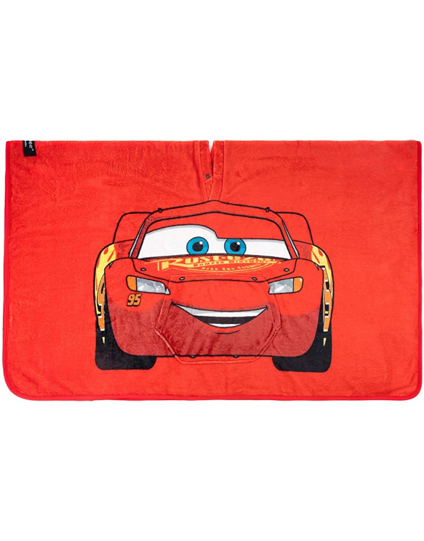 Jay Franco Disney Pixar Cars Lightning McQueen Throwbee – 2-in-1 Wearable Kids Plush Blanket Poncho Fade Resistant Polyester 50 x 60 Inches Official Disney Pixar Product - BPJ5Z2JLV