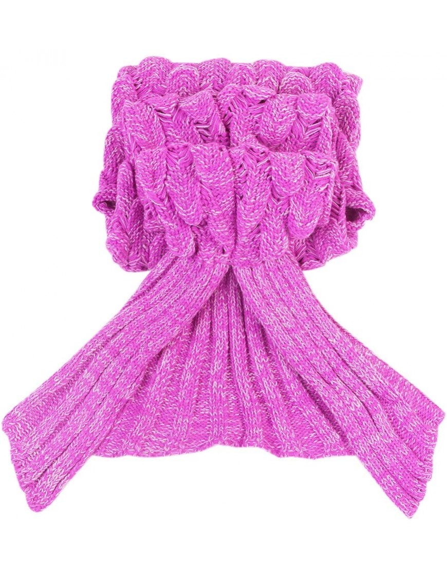 JR.WHITE Mermaid Tail Blanket for Kids Hand Crochet Snuggle Mermaid All Seasons Seatail Sleeping Bag Blanket Pink - BDFV388O4
