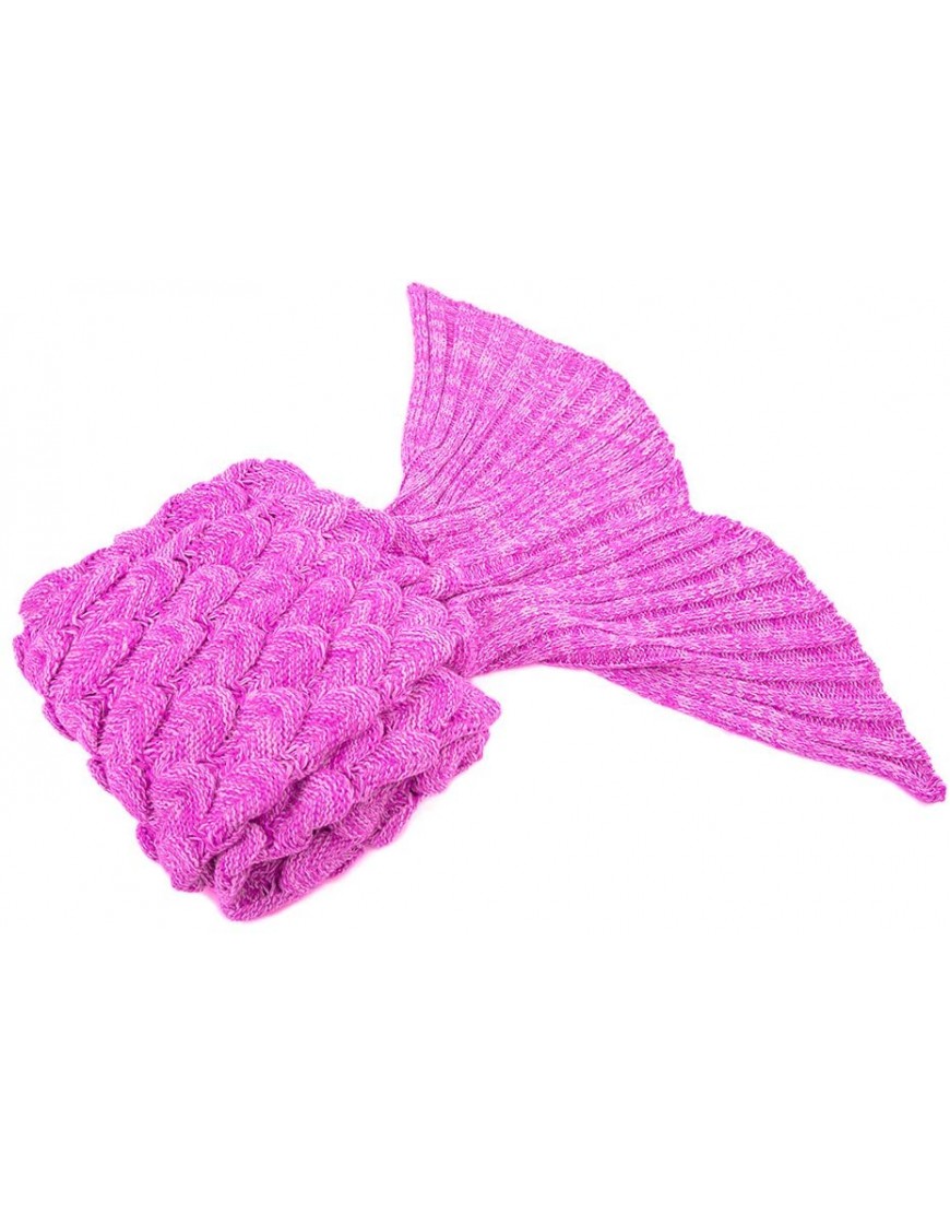 JR.WHITE Mermaid Tail Blanket for Kids Hand Crochet Snuggle Mermaid All Seasons Seatail Sleeping Bag Blanket Pink - BDFV388O4