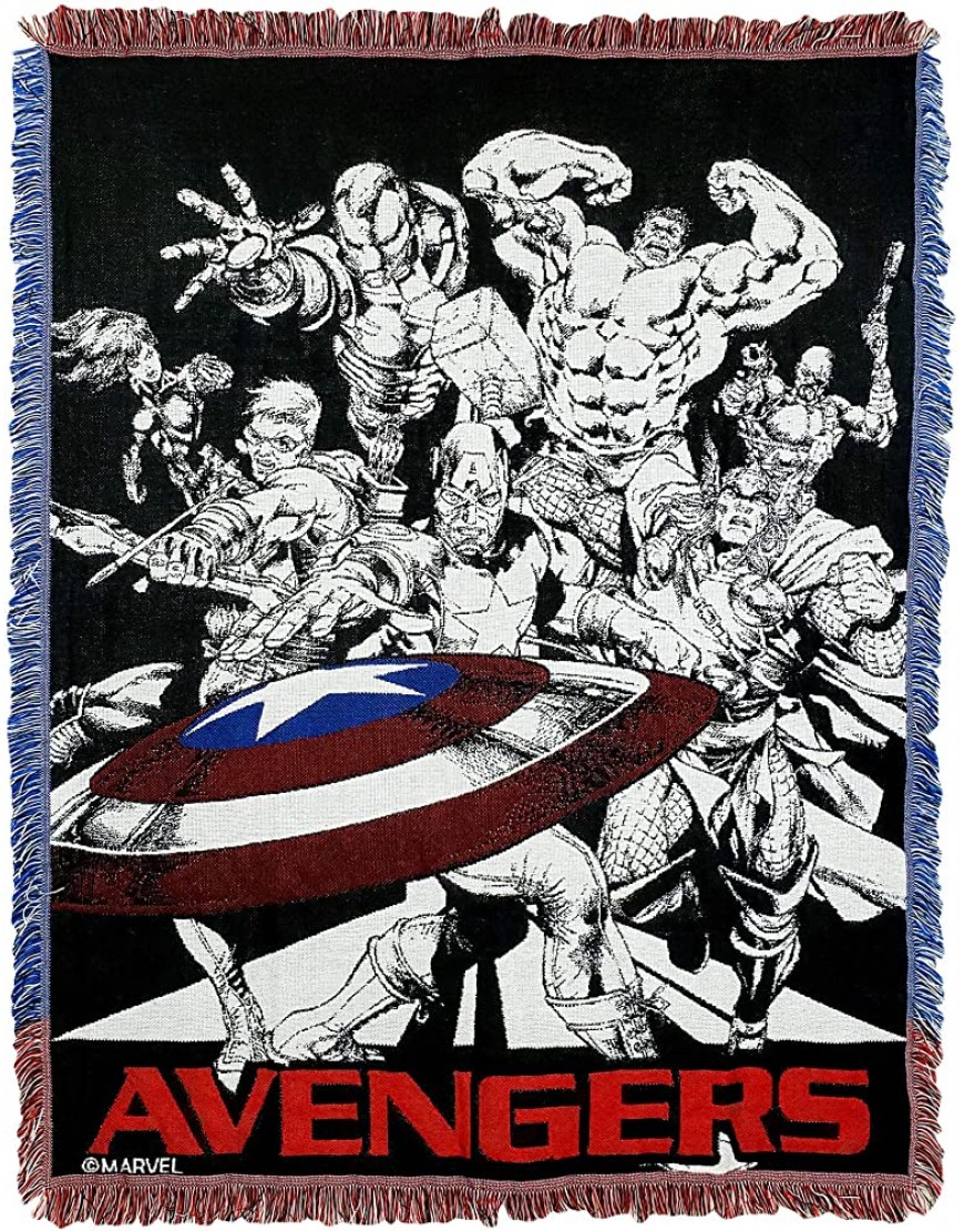 Marvels Avengers Endgame "Dream Team" Woven Jacquard Throw Blanket 46" x 60" Multi-Color - BX9FTGUKK