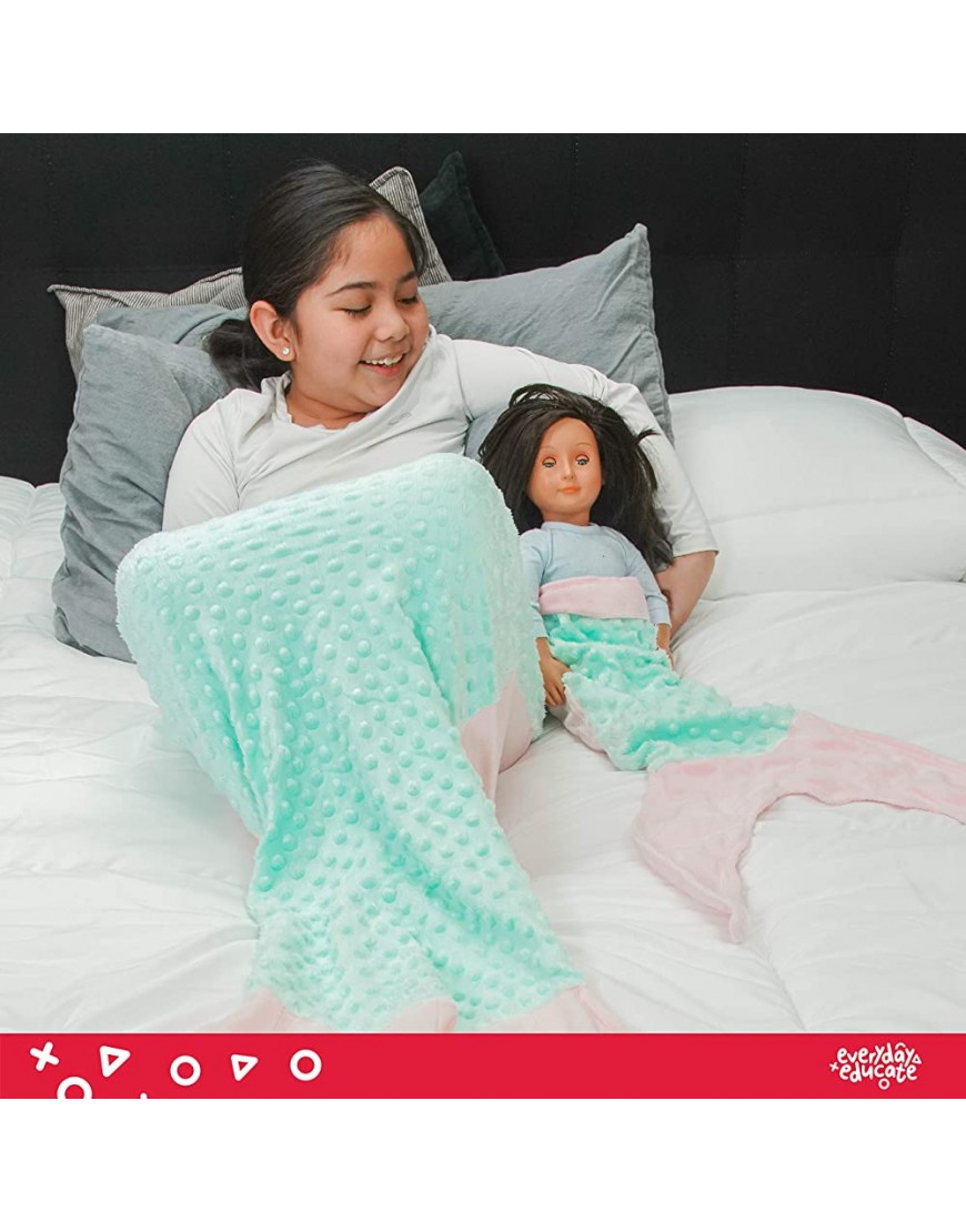 Mermaid Tail Blanket for Girls Kids Fleece Blanket Made by Minky Plush Includes a Free Newborn Blanket Makes Great Gift for Ages 0 Months to 11 Years Aqua Pink - B0Z2A1X3K