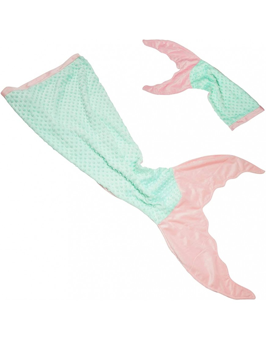 Mermaid Tail Blanket for Girls Kids Fleece Blanket Made by Minky Plush Includes a Free Newborn Blanket Makes Great Gift for Ages 0 Months to 11 Years Aqua Pink - B0Z2A1X3K
