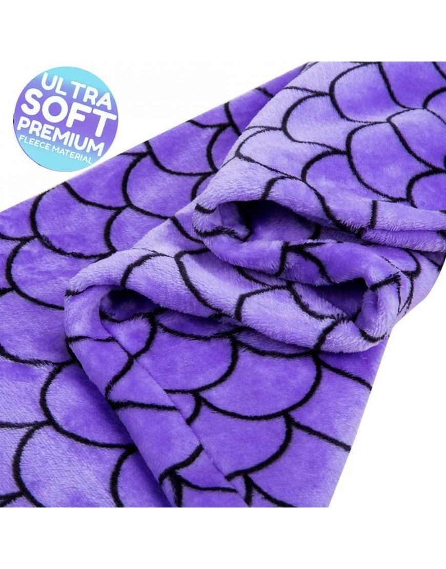 RIBANDS HOME Mermaid Tail Blanket for Kids Flannel All Season Sleeping Bag with Fish Scale Design. This Snuggly Blanket Makes a Great Gift Purple & Aqua - B9XGU5QF0
