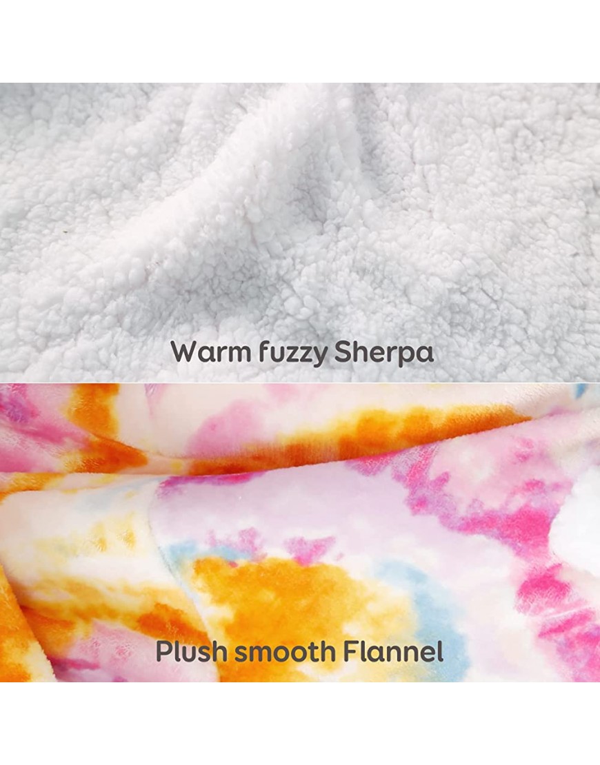 Sivio Wearable Blanket Hoodie Reversible Sweatshirt Soft Fluffy Fleece & Sherpa with Giant Pocket and Soft Elastic Cuffs for Kids Rainbow Circle - BT4YOMLRF