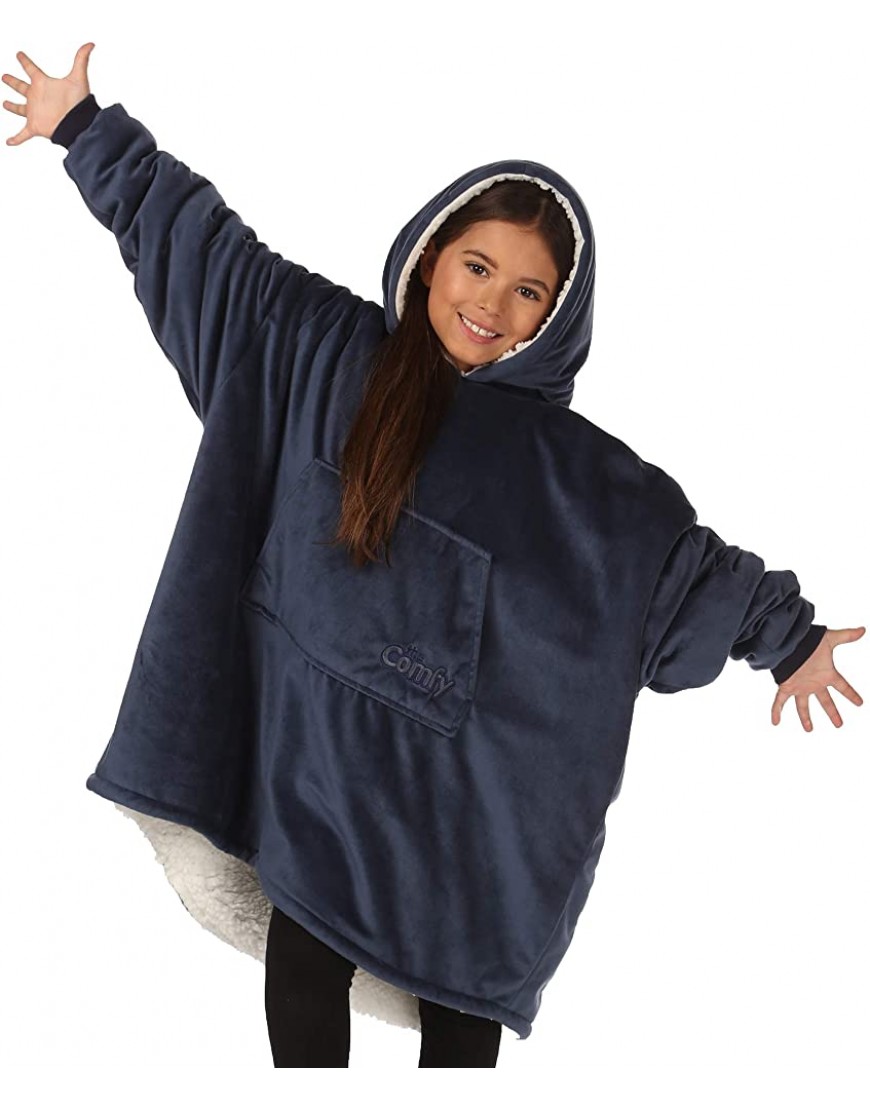 THE COMFY | The Original Oversized Sherpa Blanket Sweatshirt for Kids Seen On Shark Tank One Size Fits All - BAM80X4JO