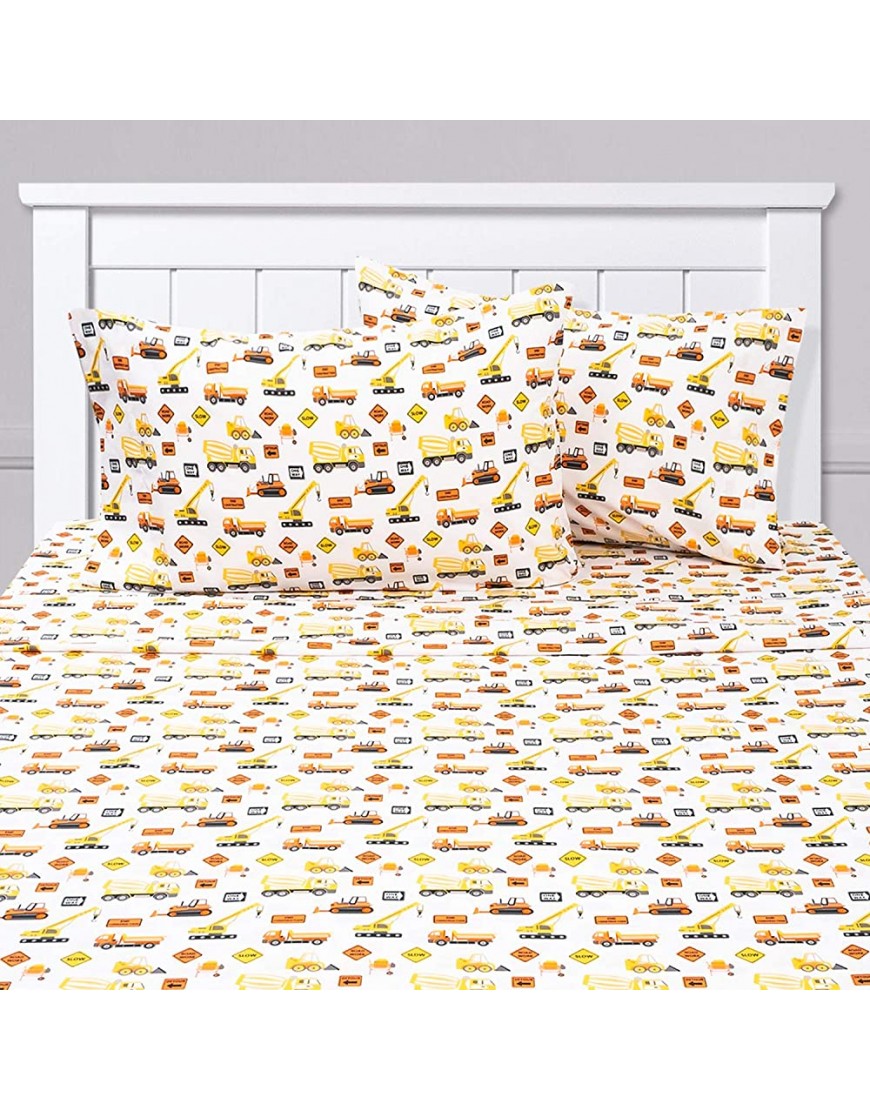 1500 Supreme Kids Bed Sheet Collection Fun Colorful and Comfortable Boys and Girls Toddler Sheet Sets Deep Pocket Wrinkle Free Soft and Cozy Bedding Full Construction - BSJ390UWH