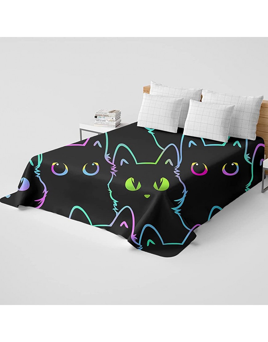 BailiPromise Cute Cartoon Cat Sheets Set Twin Size,Simple Strokes Animals Kids Bed Sheets with Pillowcase,Bed Flat Sheet Fitted Sheet with 16 Deep Pocket,100% Microfiber Printed Bedding Sheets - BBKVGE0O2