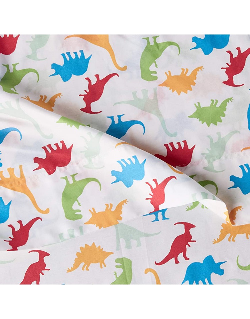 Basics Kids 100% Cotton Durable Super Soft Sheet Set Full Dino Squad - BYEFREVVF