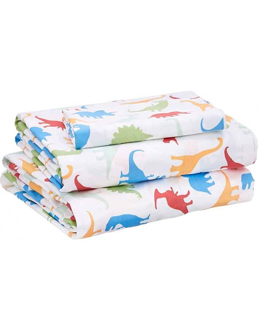 Basics Kids 100% Cotton Durable Super Soft Sheet Set Full Dino Squad - BYEFREVVF