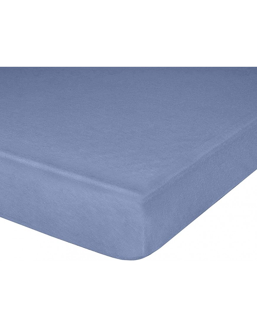 IDEAhome Jersey Knit Fitted Cot Sheet Soft Material Suitable for Bunk Beds Camping RVs Folding Beds Boys & Girls 75 x 33 with 8 Pocket Denim 1 Pack - BUTM2GN6P
