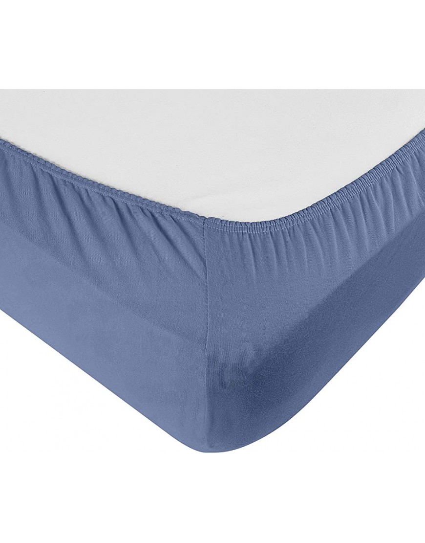 IDEAhome Jersey Knit Fitted Cot Sheet Soft Material Suitable for Bunk Beds Camping RVs Folding Beds Boys & Girls 75 x 33 with 8 Pocket Denim 1 Pack - BUTM2GN6P