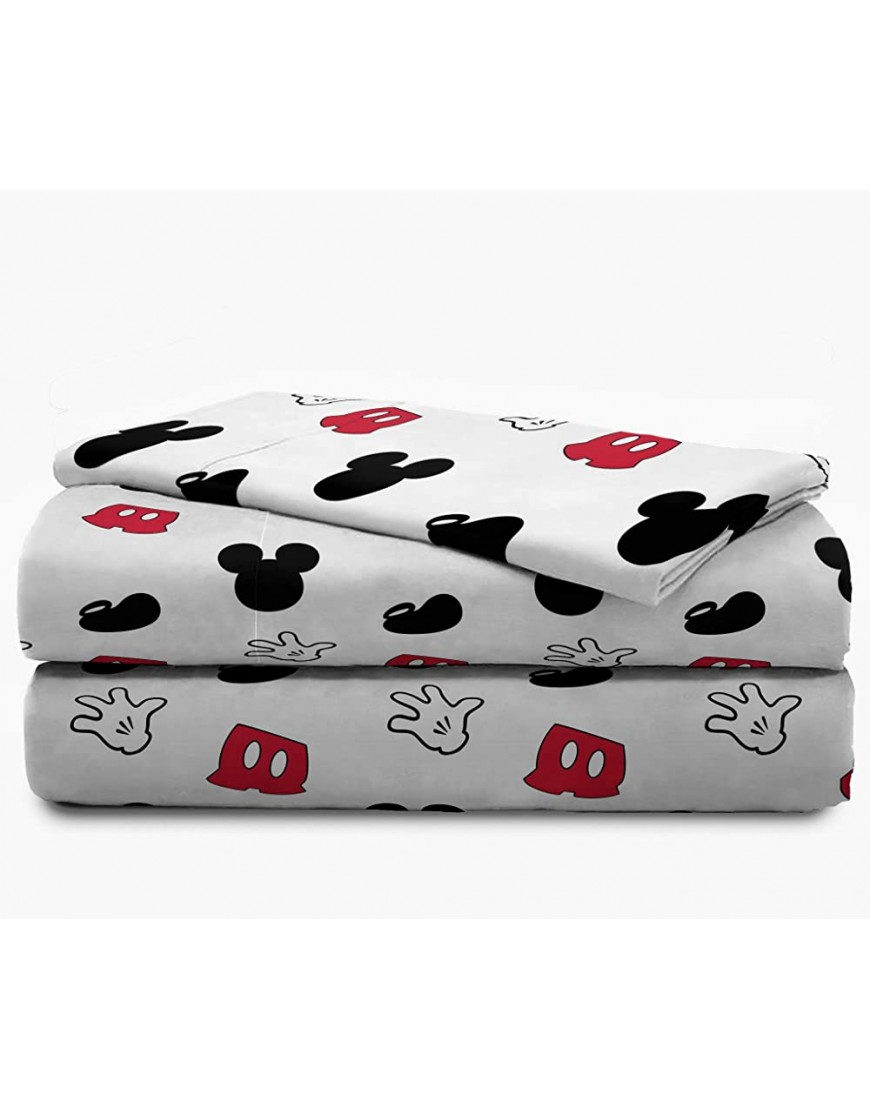 Jay Franco Disney Mickey Mouse Cute Faces Twin Sheet Set Super Soft and Cozy Kid’s Bedding Fade Resistant Polyester Microfiber Sheets Official Disney Product - BVT5X29TQ