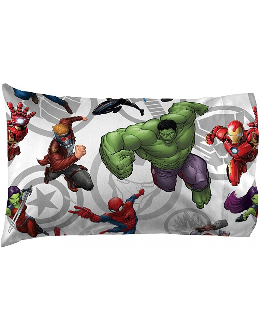 Jay Franco Marvel Avengers Marvel Team Twin Sheet Set Super Soft and Cozy Kid’s Bedding Fade Resistant Polyester Microfiber Sheets Official Marvel Product - B9X64KYL2