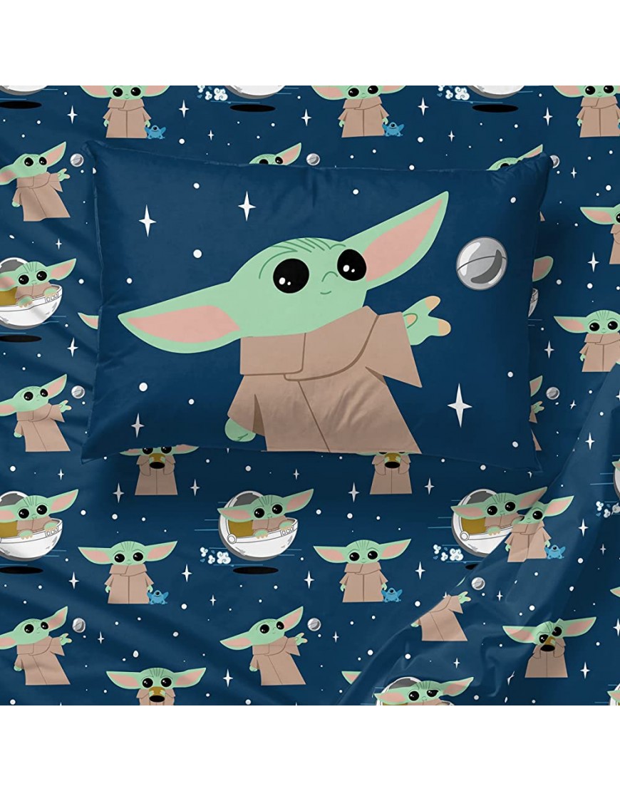 Jay Franco Star Wars The Mandalorian Hello Grogu Twin Size Sheet Set 3 Piece Set Super Soft and Cozy Kid’s Bedding Fade Resistant Microfiber Sheets Official Star Wars Product - BEENH3XRP