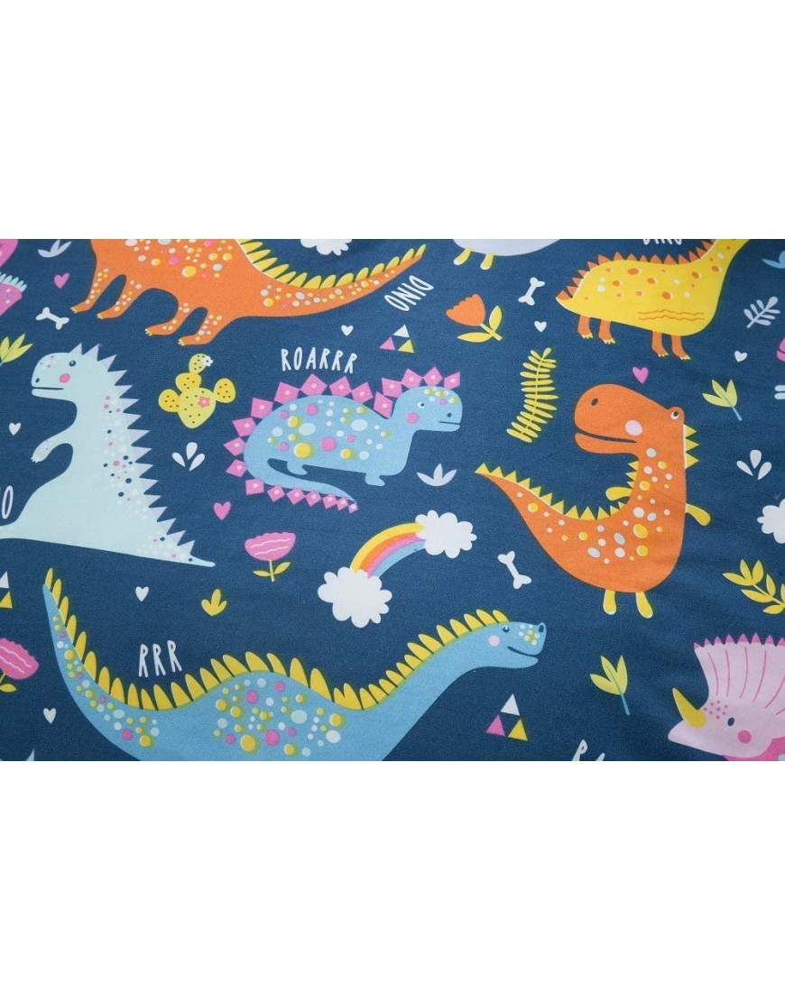NATURETY Kids Bedding Fitted Sheet with Deep Pocket,Thicken Printed Fabric Bed Sheets for Teens Navy BlueDinosaur Twin - BHNRHHN4Z