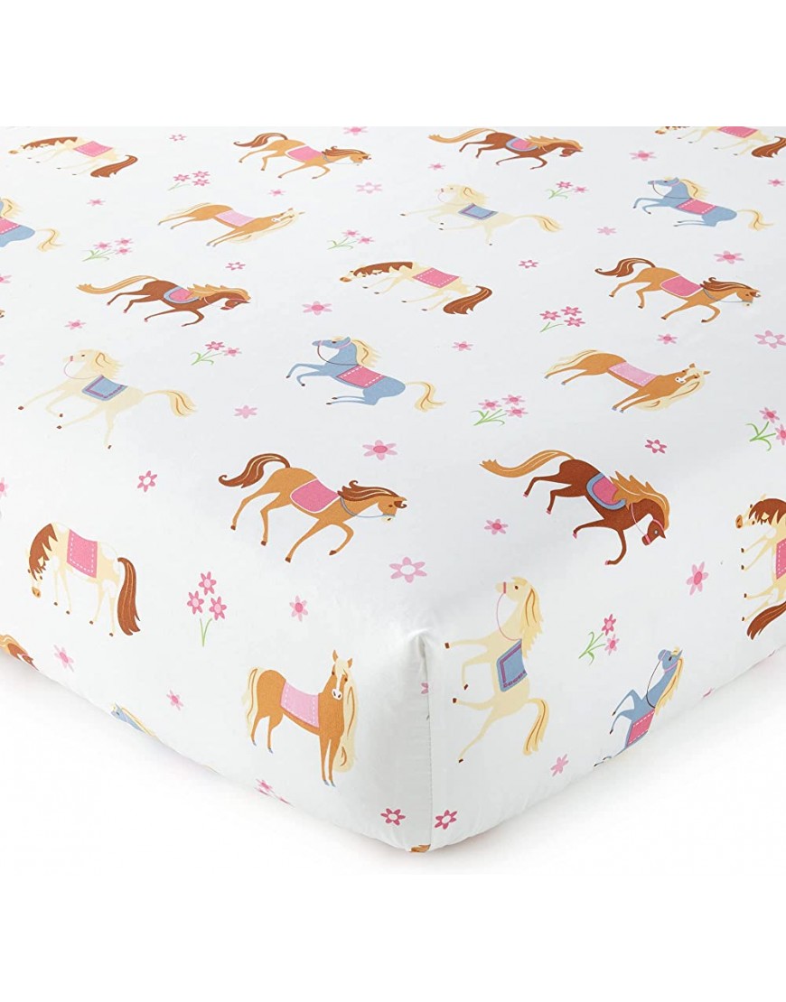 Wildkin Kids 100% Cotton Twin Sheet Set for Boys & Girls Bedding Set Includes Top Sheet Fitted Sheet and One Standard Pillow Case Ideal Bed Sheet Set for Cozy Cuddles BPA-free Horses - B7IZL0IT4