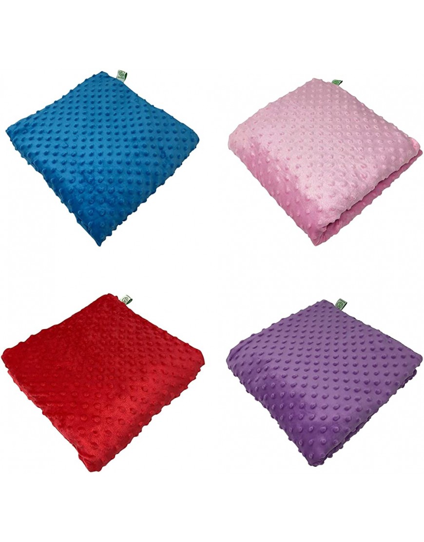 Barmy Bundle of 4 Weighted Lap Pads for Kids Aqua Blue Pink Purple and Red 24 x 24 Inches 5lbs Weighted Lap Blankets with Removable Covers Sensory Lap Pad for Child and Toddler - BBB6DPD2L