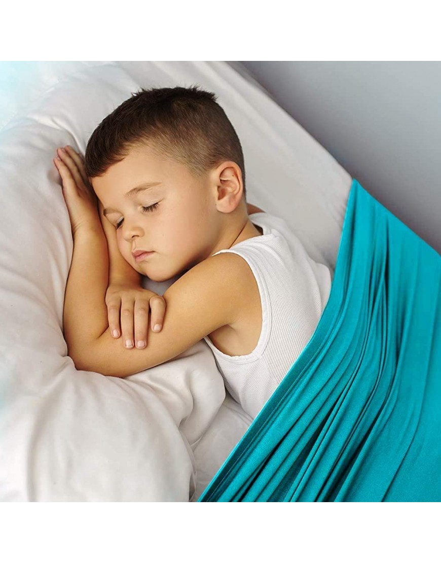 Galagee Sensory Compression Bed Sheet for Kids with Mesh Wash Bag Comfortable,Stretchy,Breathable Compression Sheet Help with Autism,ADHD,SDP,Sensory Processing Disorder Full Size,Turquoise - BI1WQ9KQC