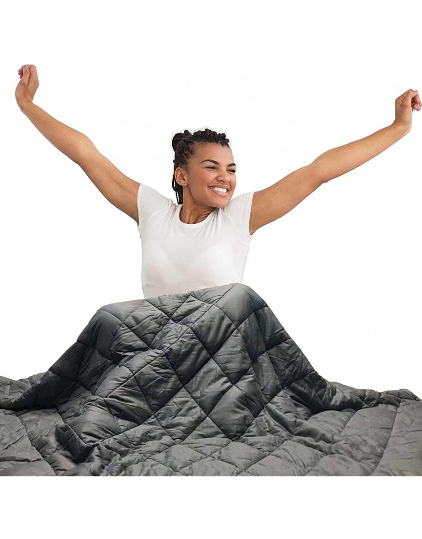 Hypnoser Adult Weighted Blanket Queen Size 20 lbs 60''x80''  | Cooling Heavy Blanket | 100% Breathable Material with Pure Glass Beads - BILIQ1IHZ