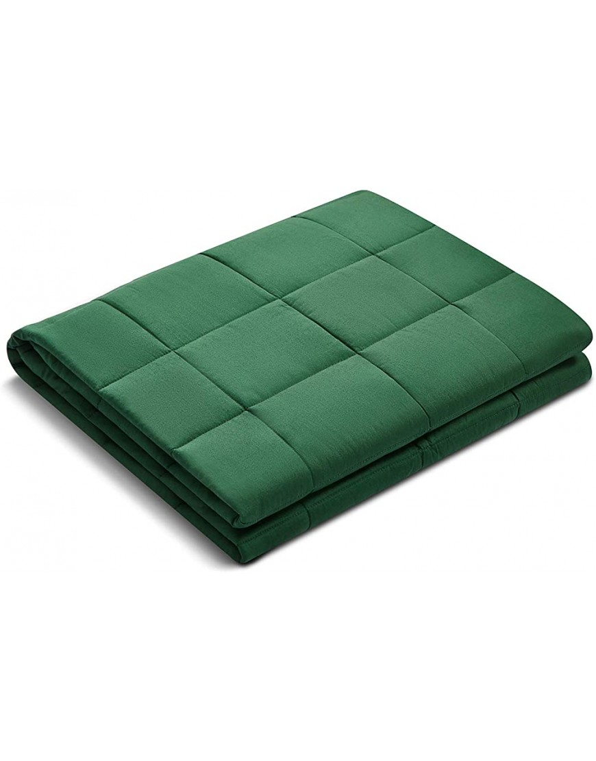 Kids Weighted Blanket | 40''x60'',10lbs | for Child Between 80-125 lbs | Premium Cotton Material with Glass Beads | Dark Green - BJ0DBGVJF