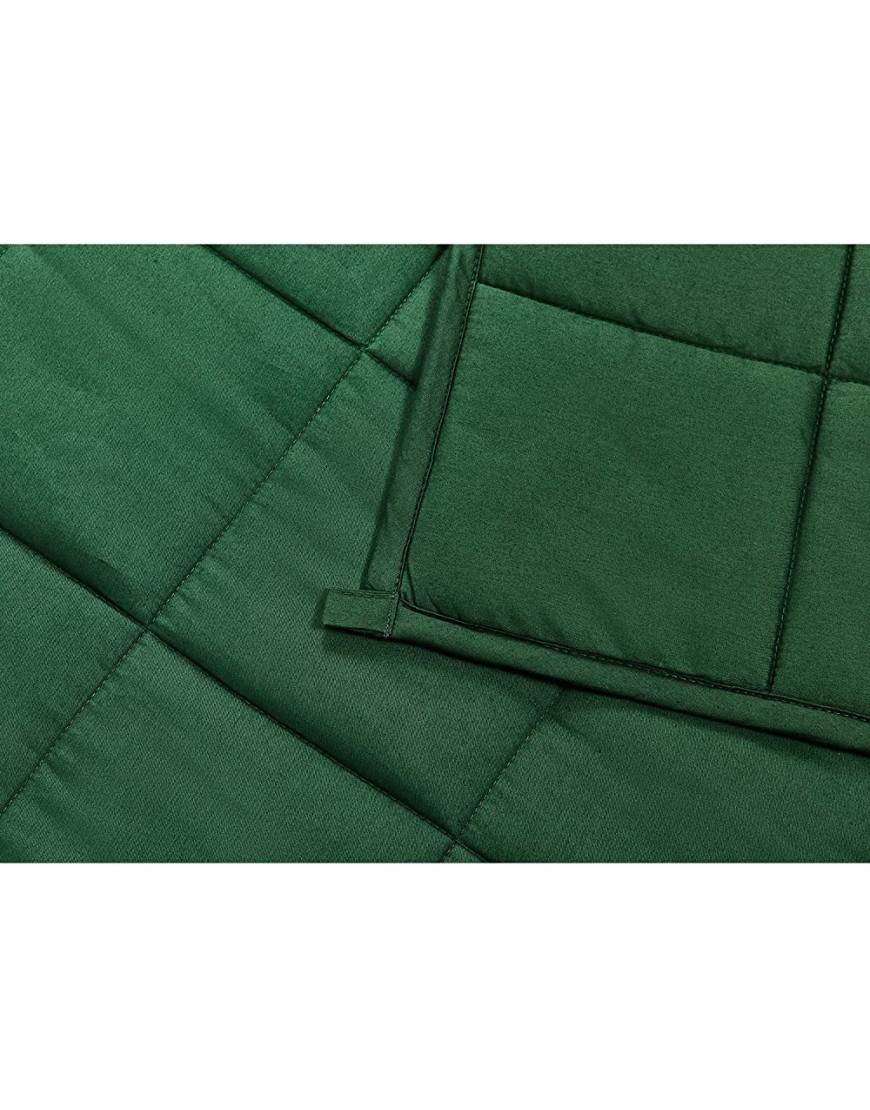 Kids Weighted Blanket | 40''x60'',10lbs | for Child Between 80-125 lbs | Premium Cotton Material with Glass Beads | Dark Green - B9V9TOJXU