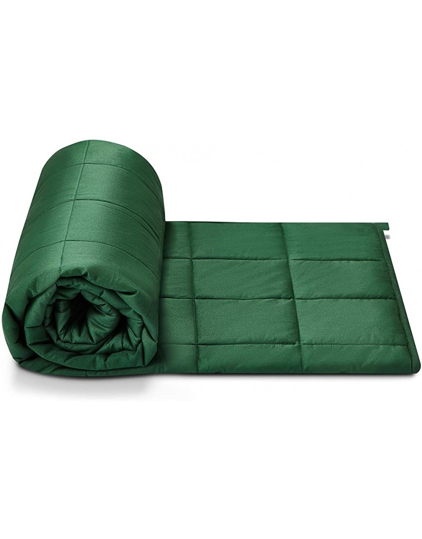 Kids Weighted Blanket | 40''x60'',10lbs | for Child Between 80-125 lbs | Premium Cotton Material with Glass Beads | Dark Green - BREHU1K6B